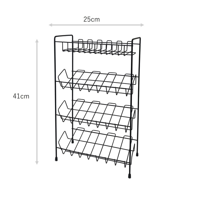 Umemigusa 錆びに強い浴室ラック シャンプーラック お風呂ラック オールステンレス製 バスラック 小物収納 清潔 汚れに強い 丈夫 (ブラック4段)