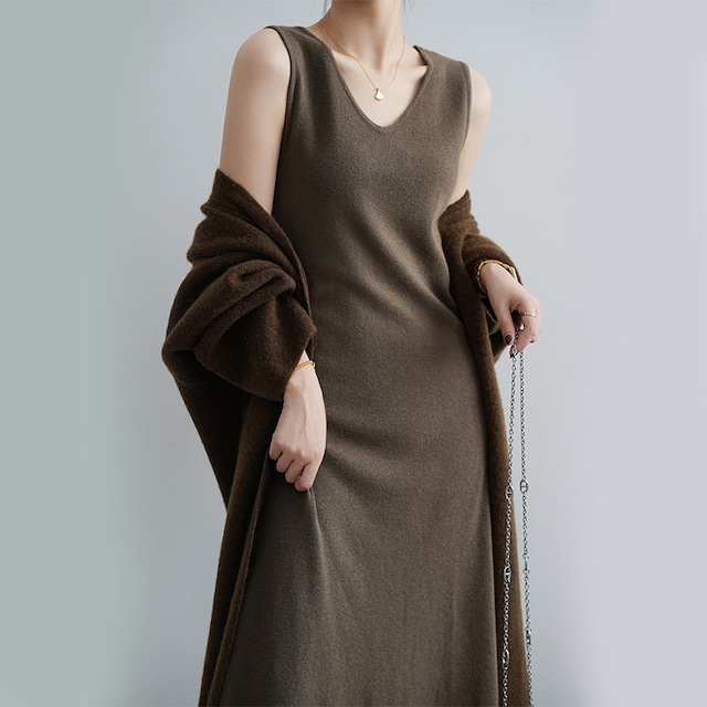 sleeveless knit dress　102178