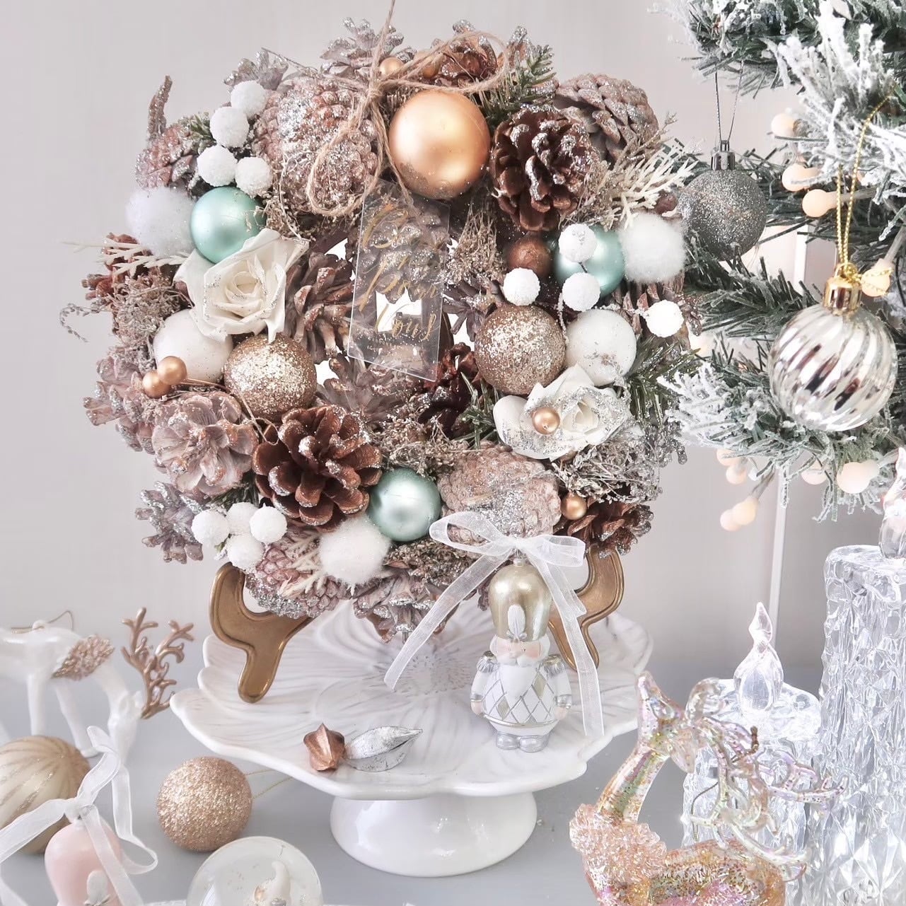 Pastel christmas wreath / パステルクリスマスリース | BONNE CHANCE