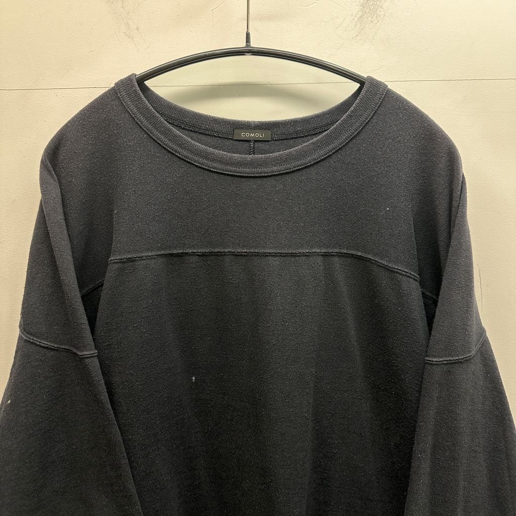 COMOLI コモリ 23SS フットボールTシャツ ロンT X01-05005 ネイビー