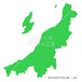 少しゆるい新潟県地図 フチなし 【I_255】 A slightly loose map of Niigata Prefecture without borders