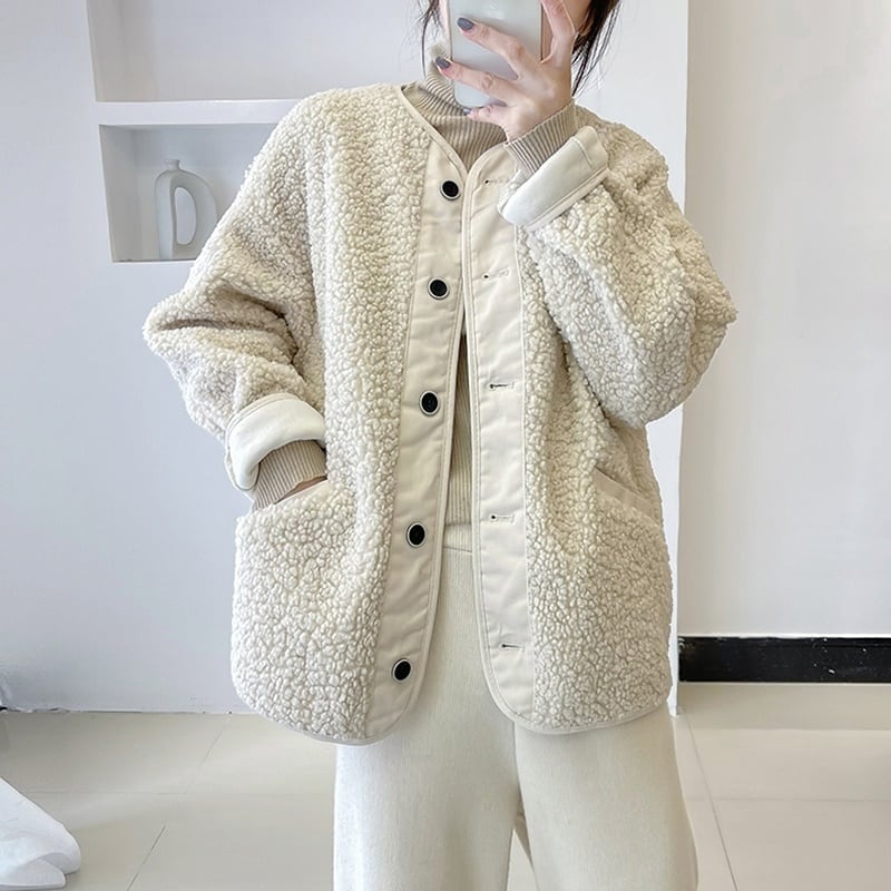 ボア ノーカラージャケット ◆3col 202886