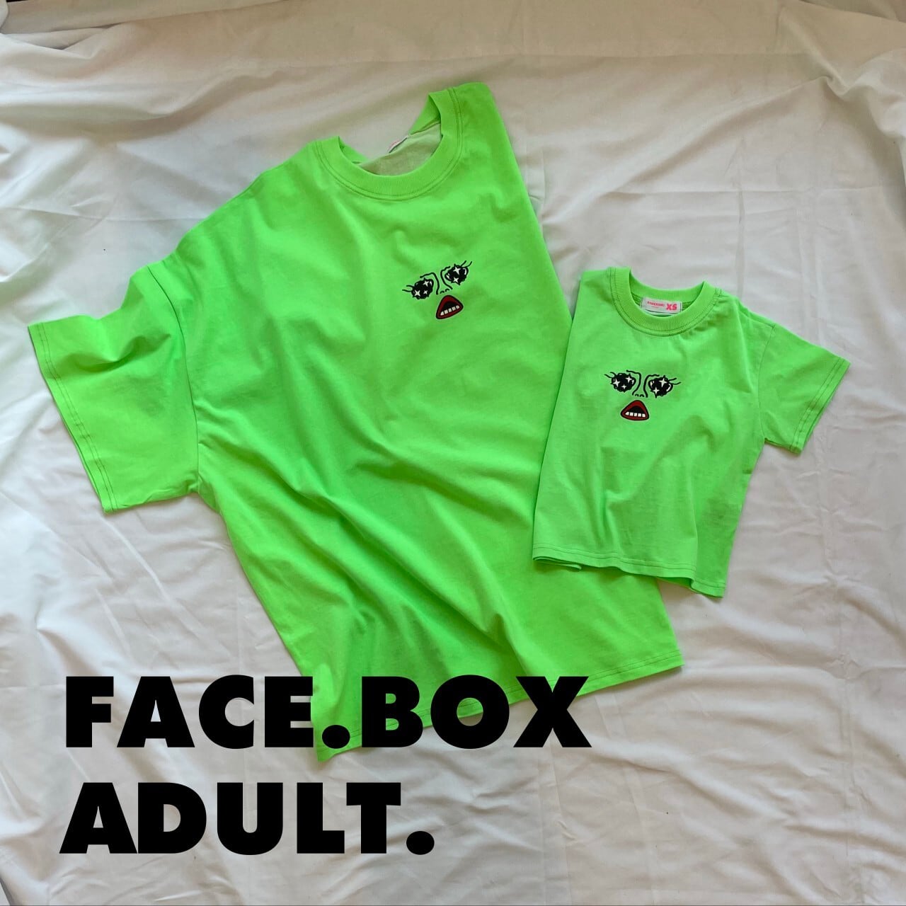 大人)FACE.BOX T - Neon Green | RYOKKUMi.りょくみ/韓国子供服