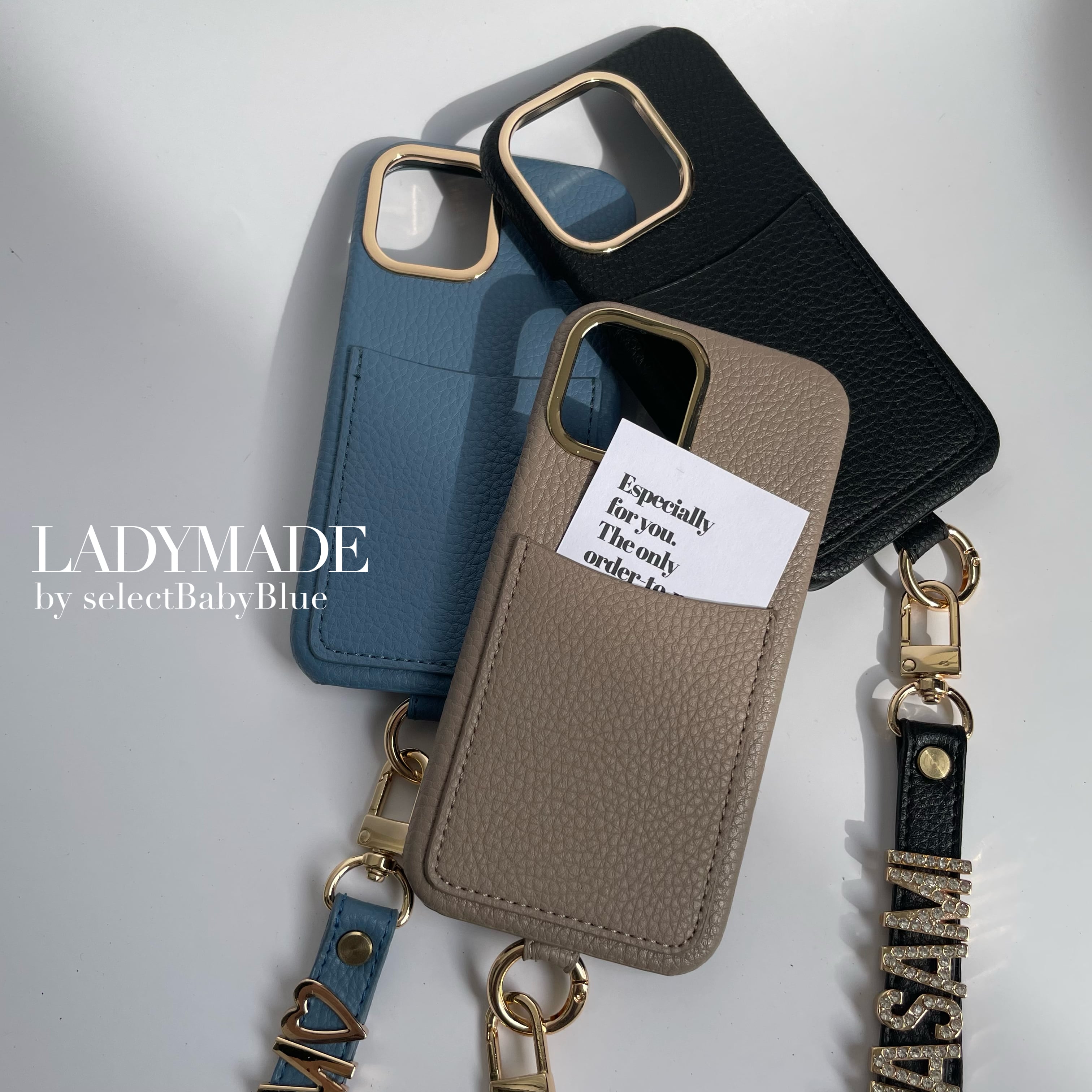 6color- ポケット×ストラップ チャームiPhoneケース | LADYMADE