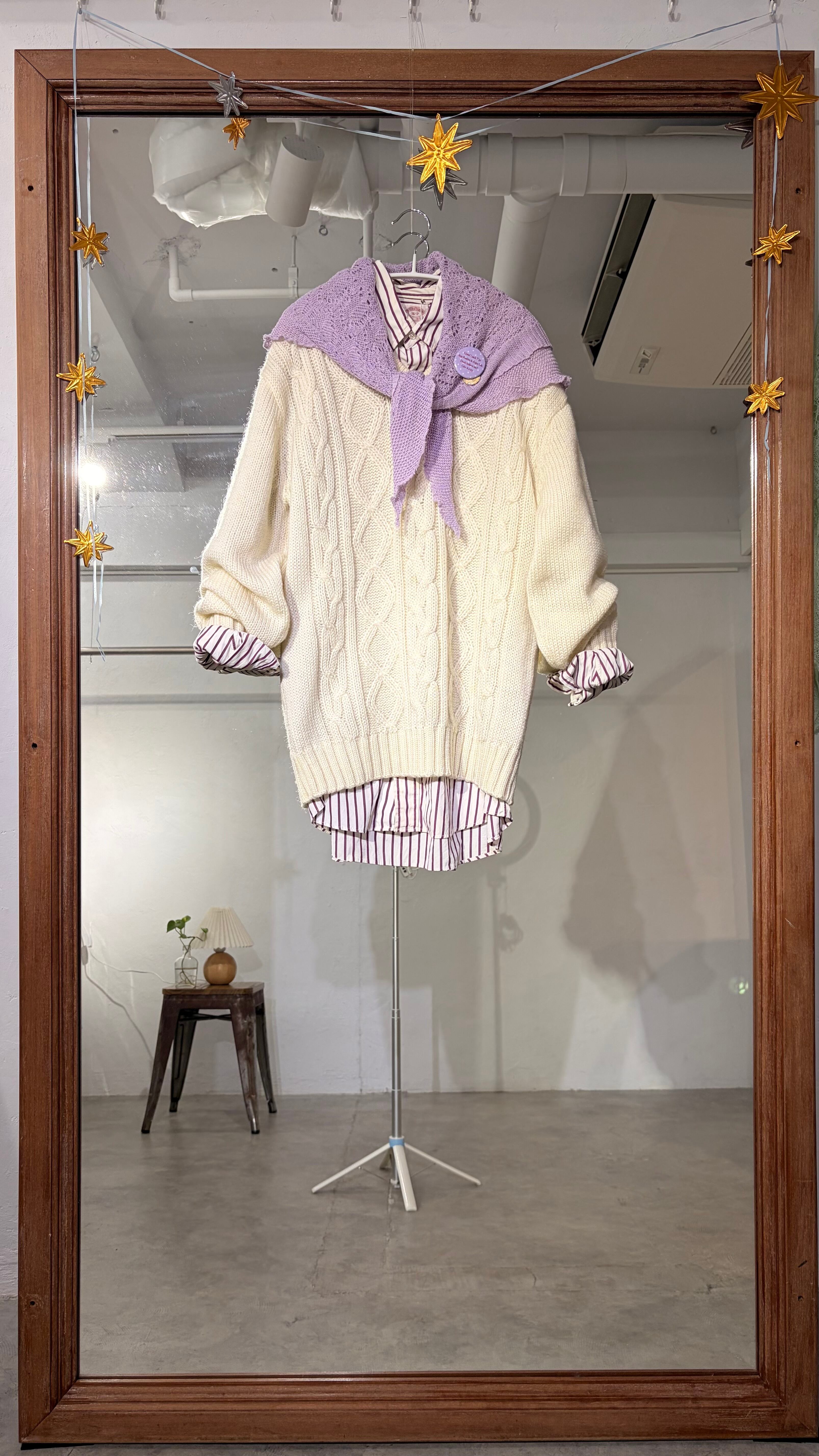 〈m.tさま専用〉ストライプシャツ パープル