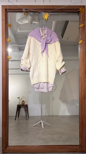 〈m.tさま専用〉ストライプシャツ パープル
