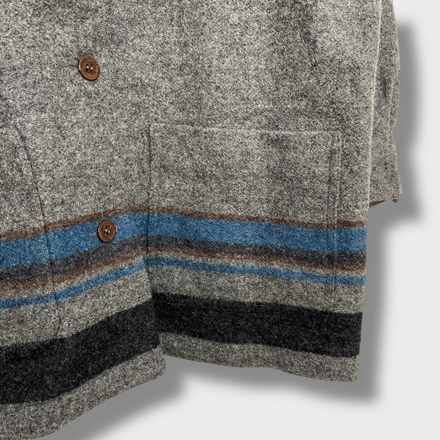 80s USA製　エルエルビーン　ウールコート　ミドル丈　グレー　メンズSM相当