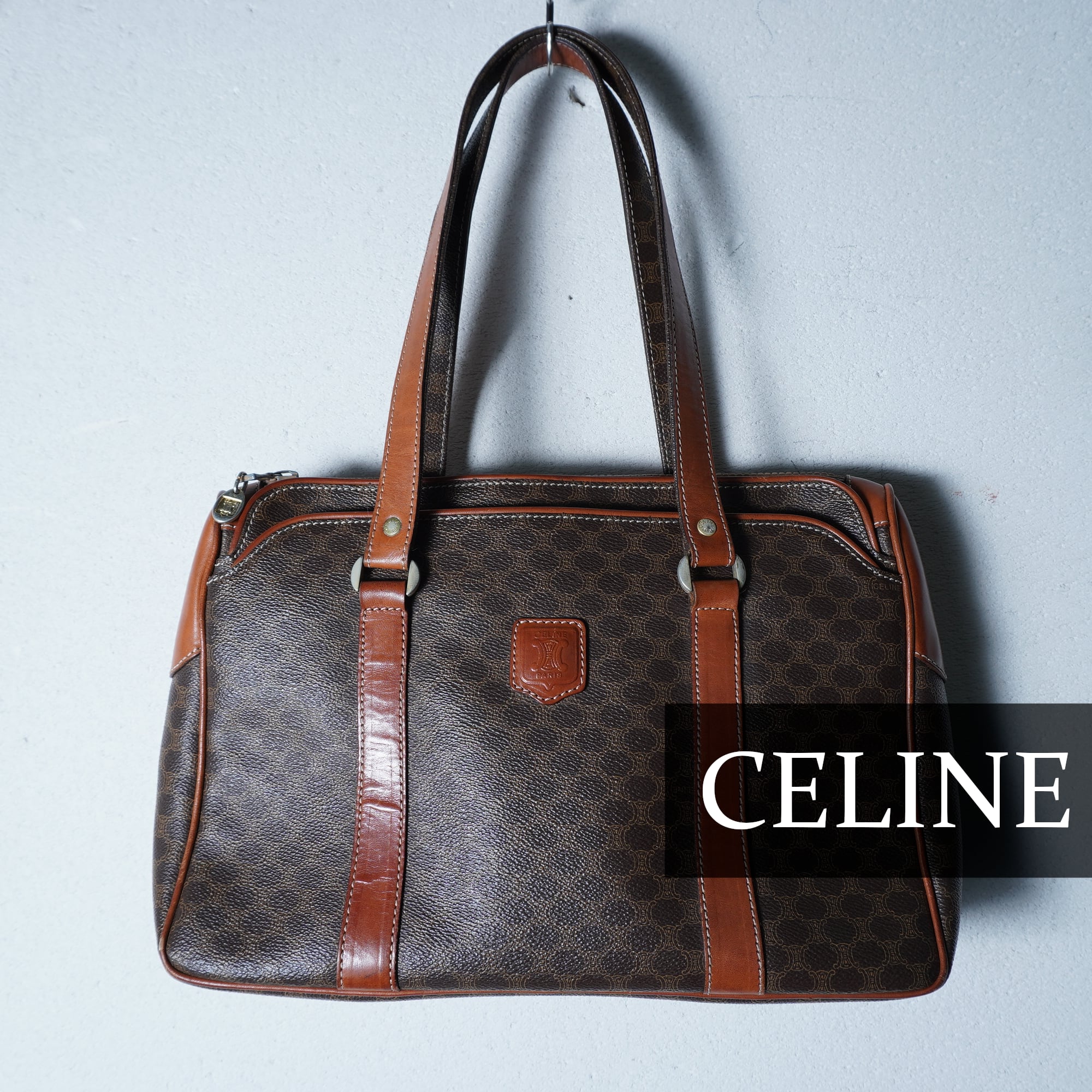 ショッピング半額 CELINE セリーヌ マカダム柄 トリオンフ ロゴ