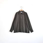 MANUAL ALPHABET | BRUSHED TWILL OPEN COLLAR SHIRT