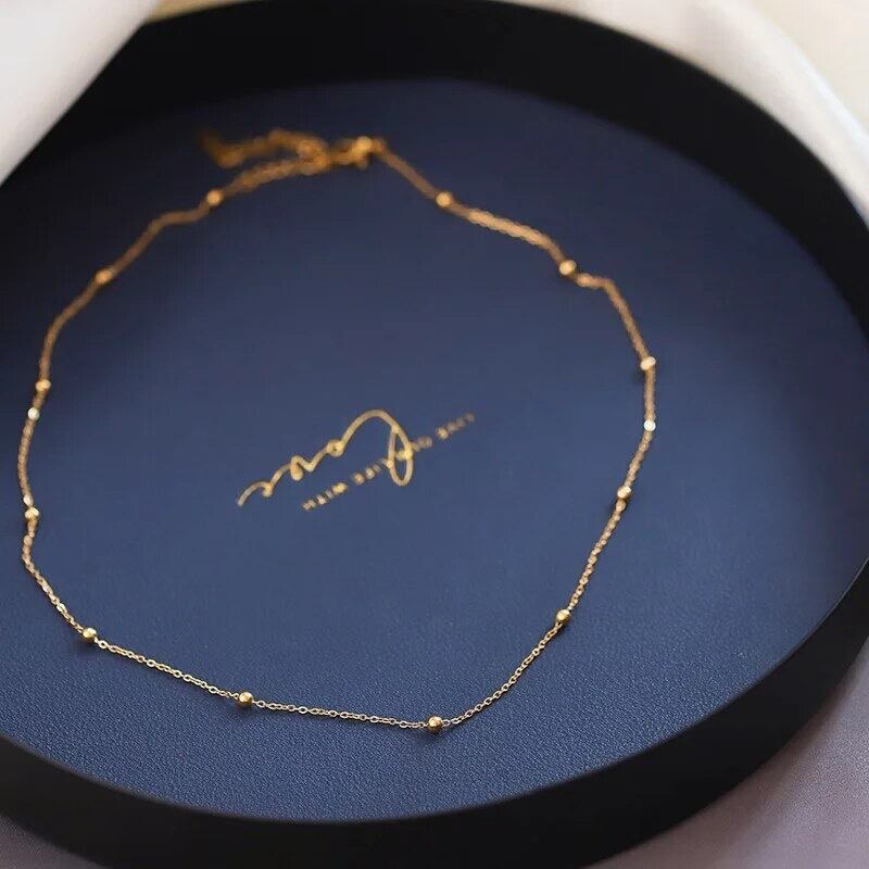 金アレ対応 316L シンプル華奢チェーンネックレス(0570)