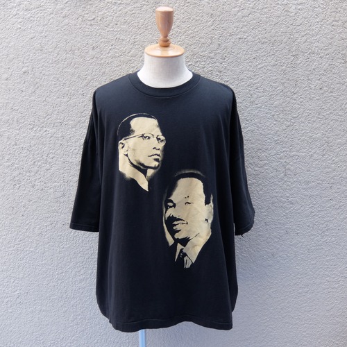 90's Malcolm X & Martin Luther king jr Tshirt／90年代 マルコムX、キング牧師 プリントTシャツ