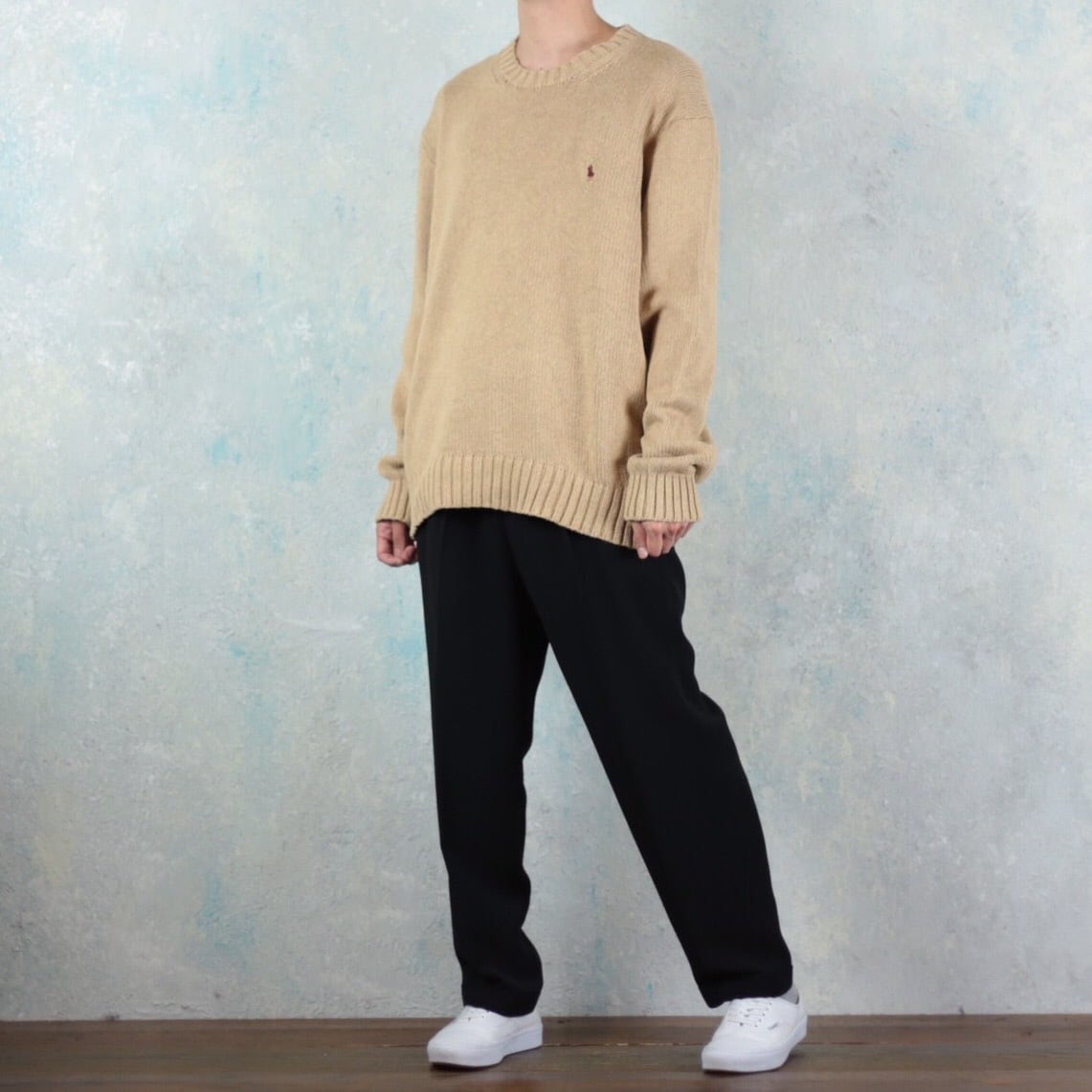 Polo by Ralph Lauren ベージュカラー オーバーサイズ コットン ニット