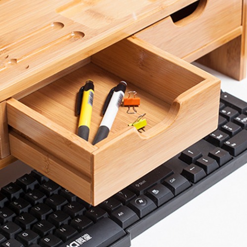 無垢材 モニタースタンド 高さ調整可能 デスクトップPC ノートパソコン 収納ラック付き ネックケア 木製 おしゃれ シンプル 北欧 多機能 収納 コンパクト 省スペース オフィス 在宅勤務 インテリア