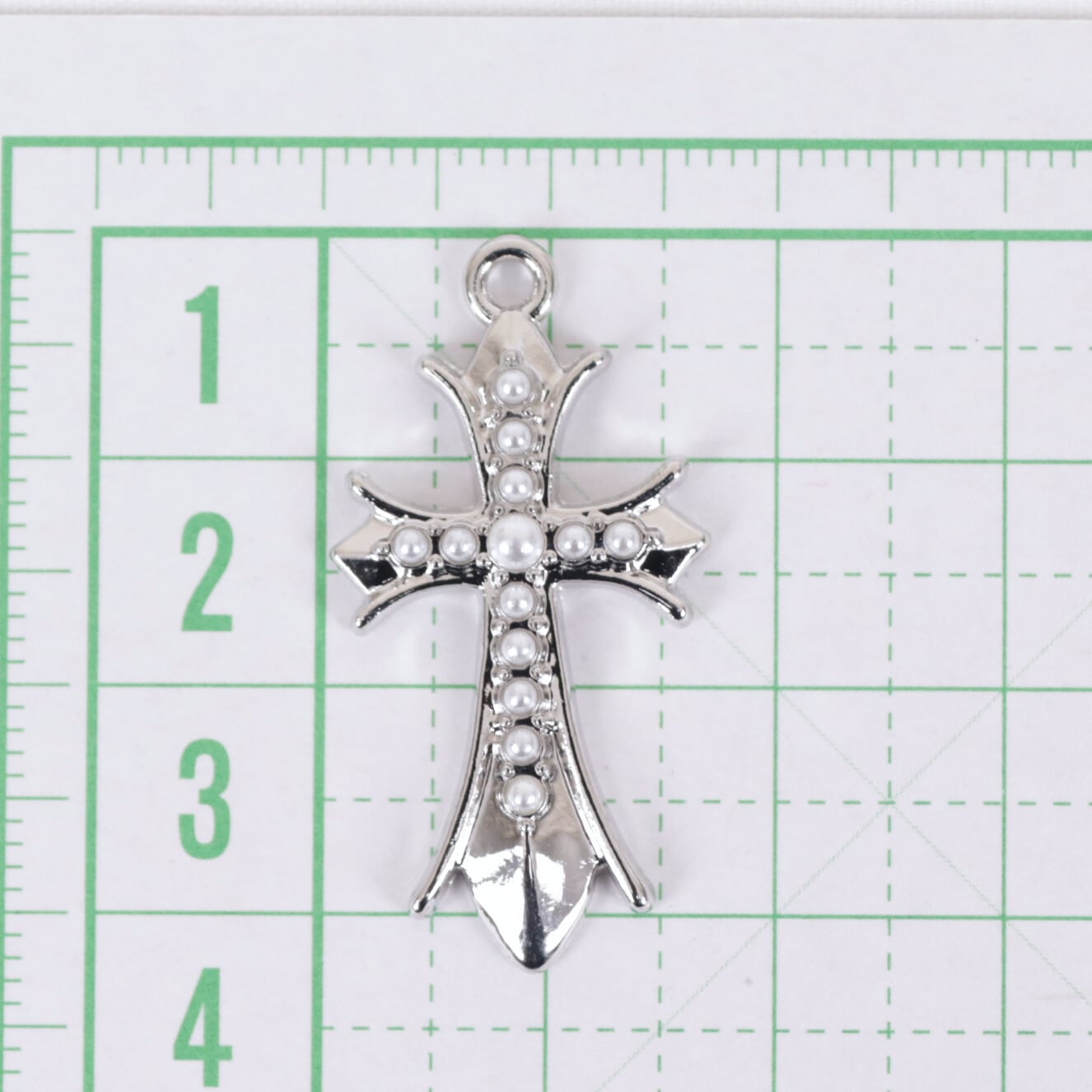 十字架 パーツ 百合の紋章 金属 ビジュー イミテーション 02000096