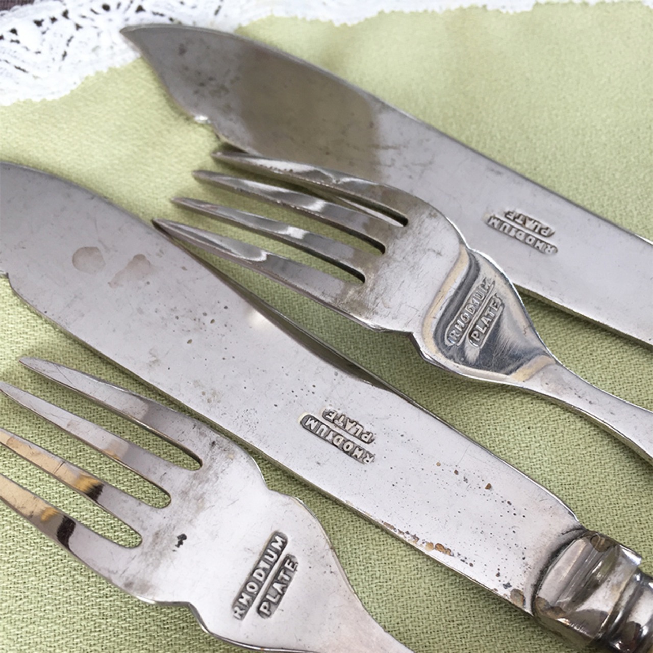 ナイフ・フォークペアセット ロジウムメッキ 　11TWp17