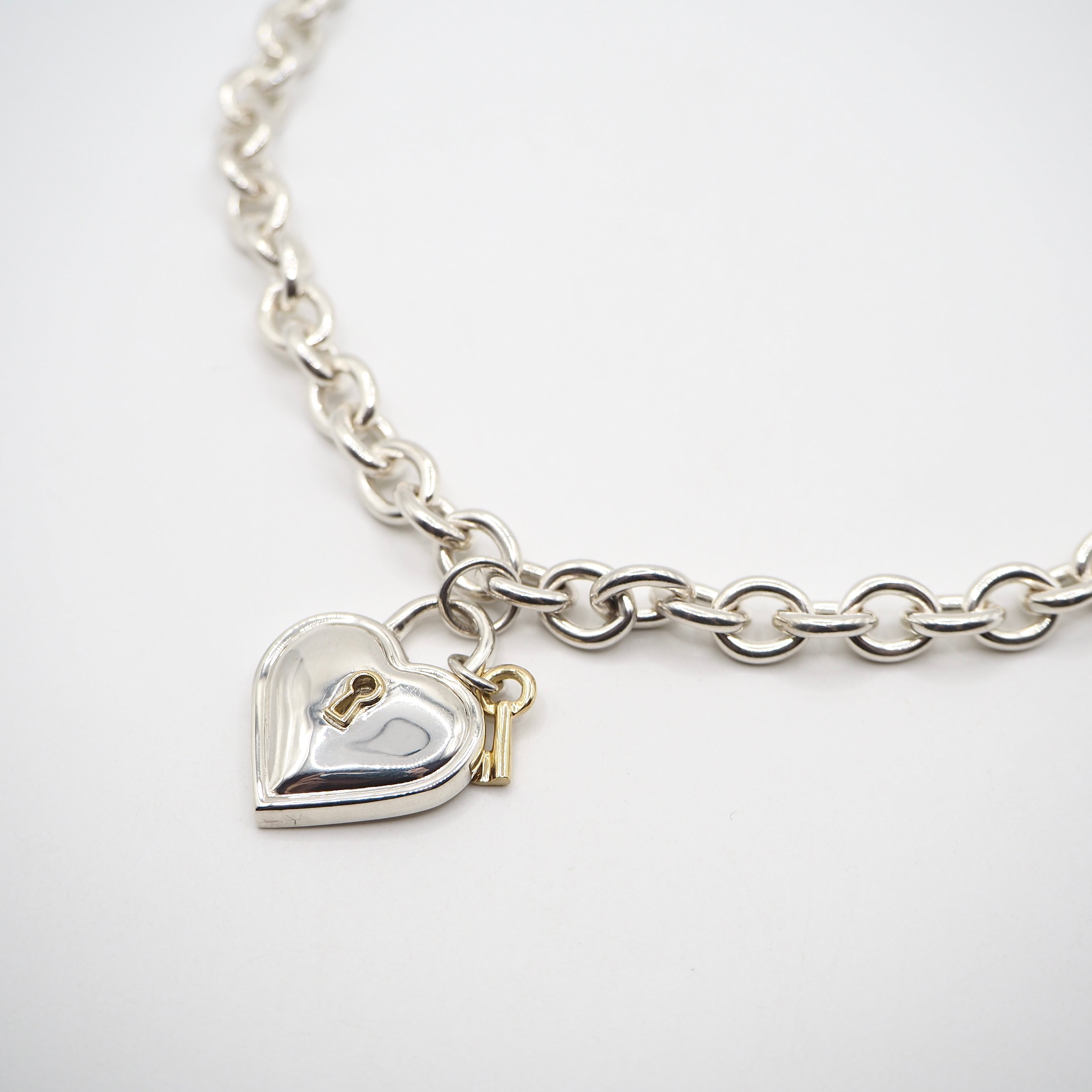 Tiffany&Co. ハートロック ネックレス シルバー925 K18 ティファニー