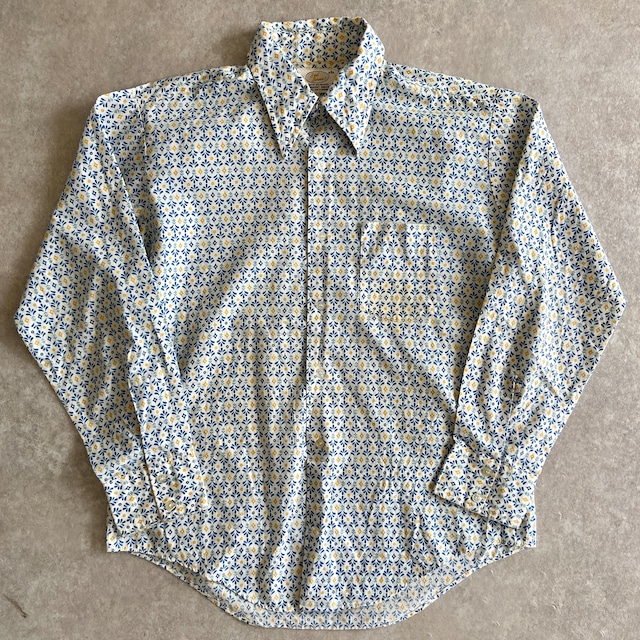 1970s  Bud Berma  L/S  All-Print Shirt  L　H644