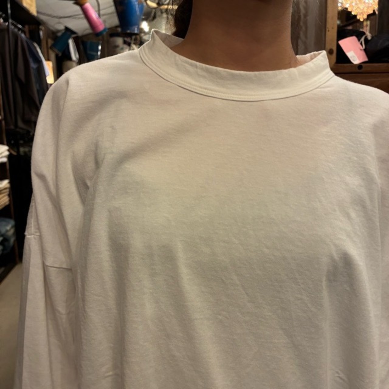 homspun 　ホームスパン　30/1天竺BIG ロングスリーブTシャツ　全4色　サラシ　ワイン　ネイビー　ブラック　コットン　綿　日本製　インナー　ホワイト