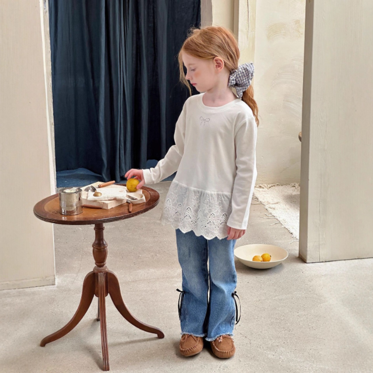 秋サイドリボンつきジンズ