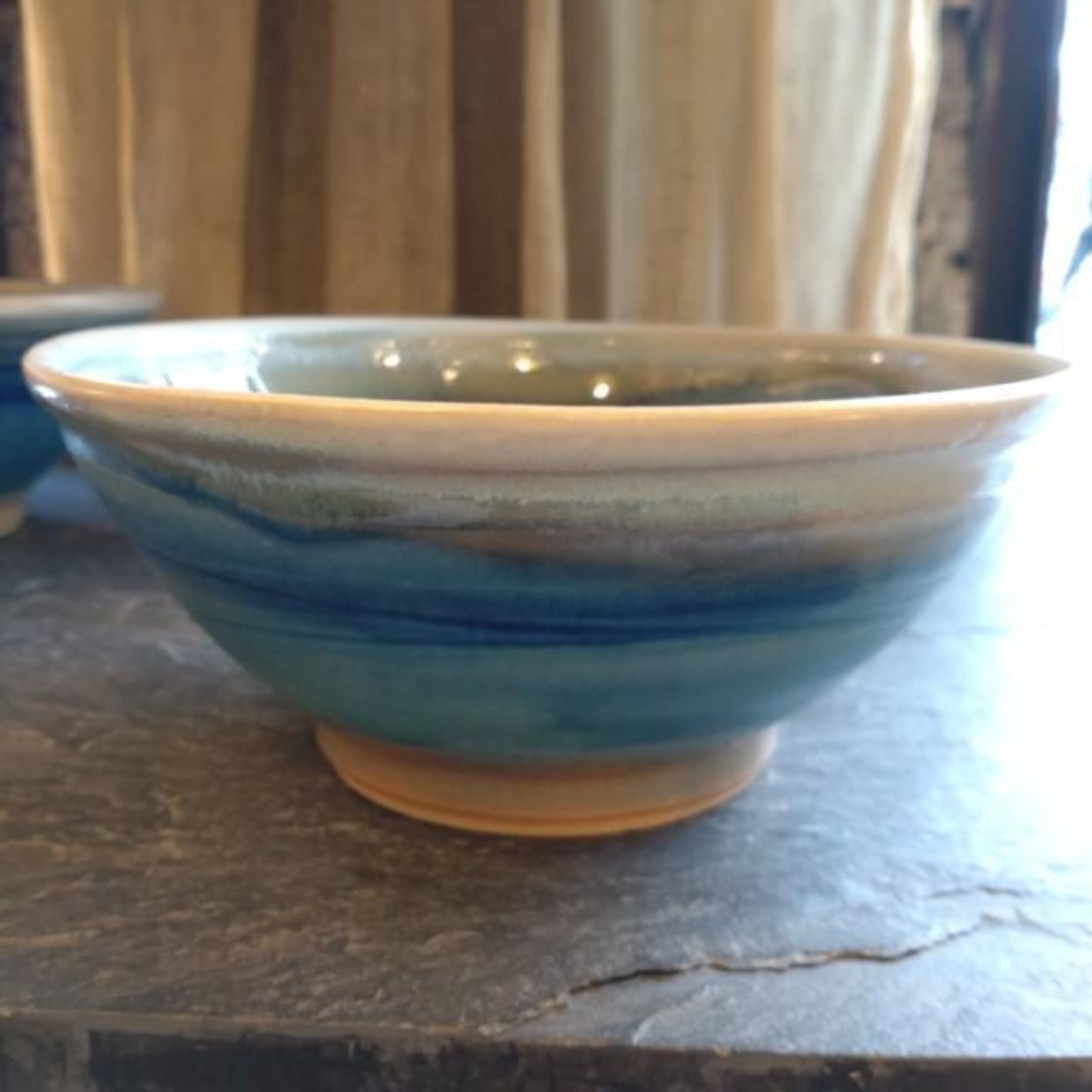 [Mashiko Ware] Mashiko Ware Noodle Bowl Turqoise Noodle Udon Soba Ramen Meal Made in Japan