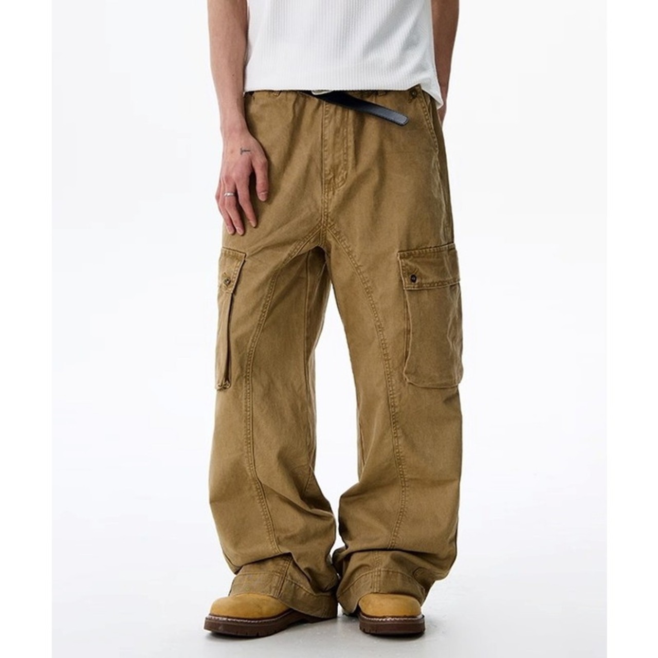 Pocketed Loose Fit Wide Leg Pants ◇2color H0725