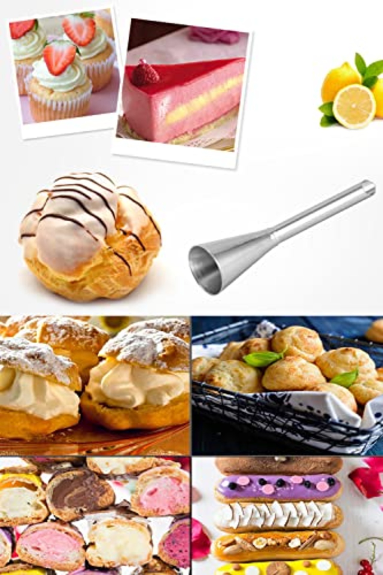 YFFSFDC シュークリーム 口金 絞り口金 製菓用品 手作り ツール ケーキデコレーション ベーキングツール シュークリーム用（3個セット）