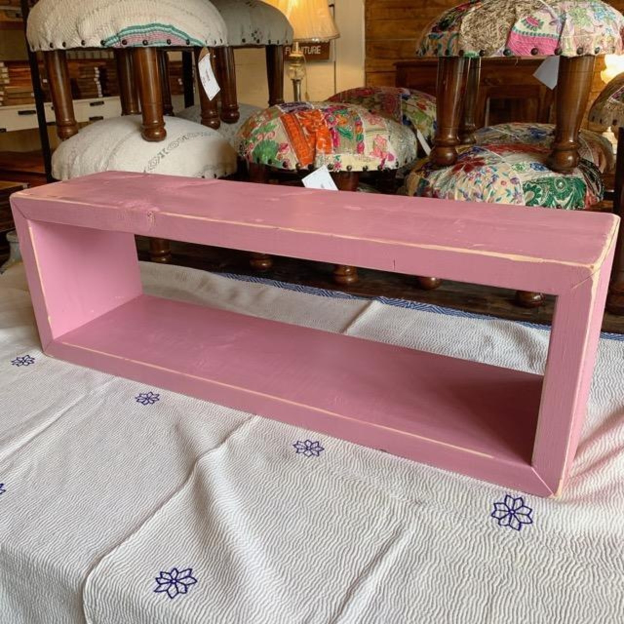 TOPANGA Furniture　カラフルウッドボックス　Lサイズ/ピンクA