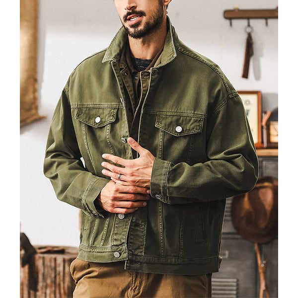 Front pocket design denim jacket P348