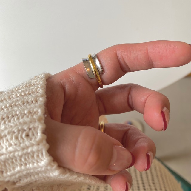 S925 gold line ring (R52)