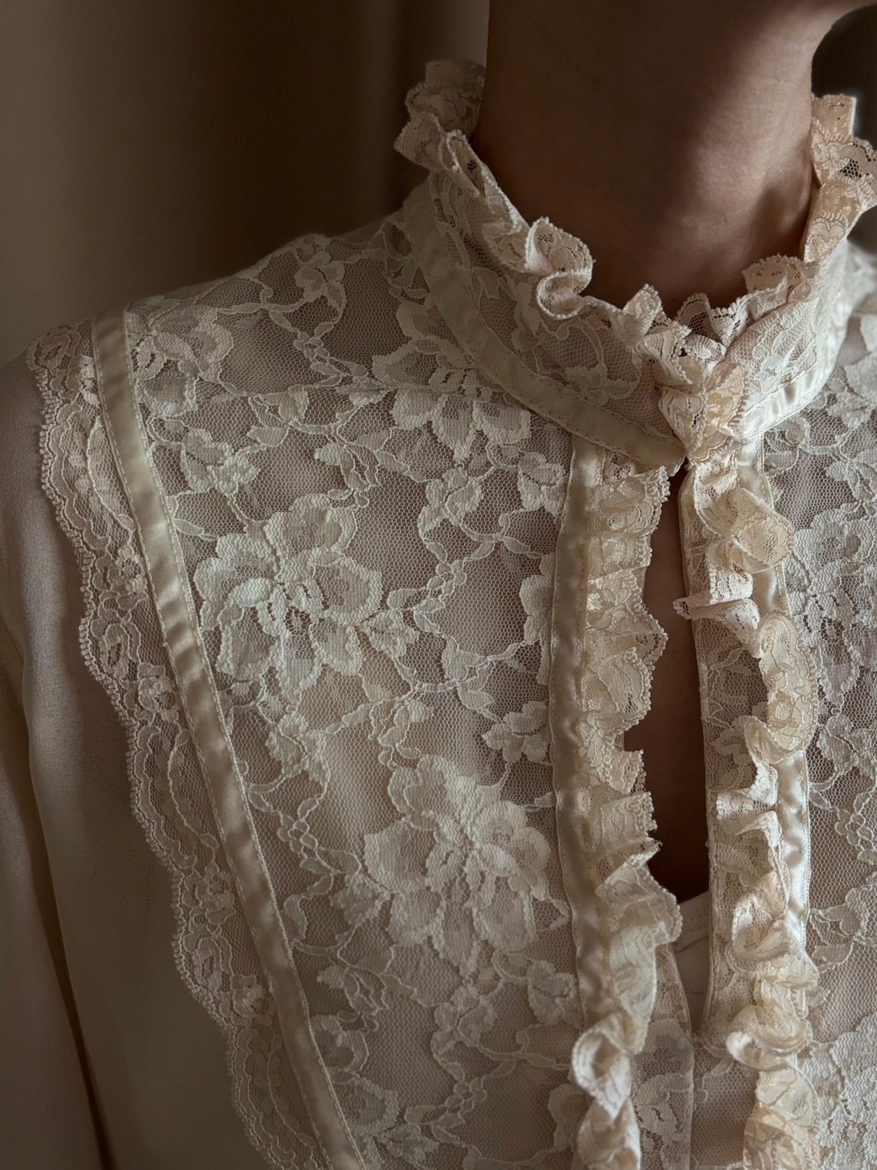 MADE IN U.S.A. floral lace shirt-4857-8