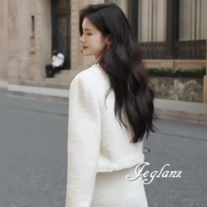 セットアップ 2点 ツイード ジャケット タイト スカート 高見え