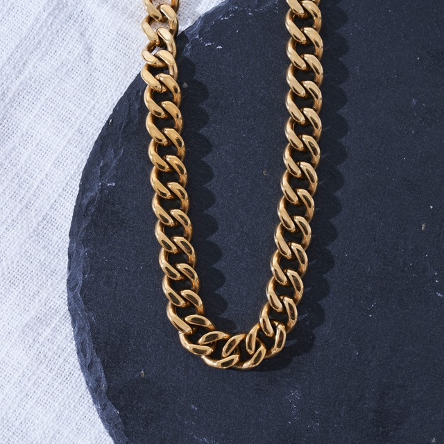 316L  ( サージカルステンレス )  chain necklace 12mm【GOLD】#n28