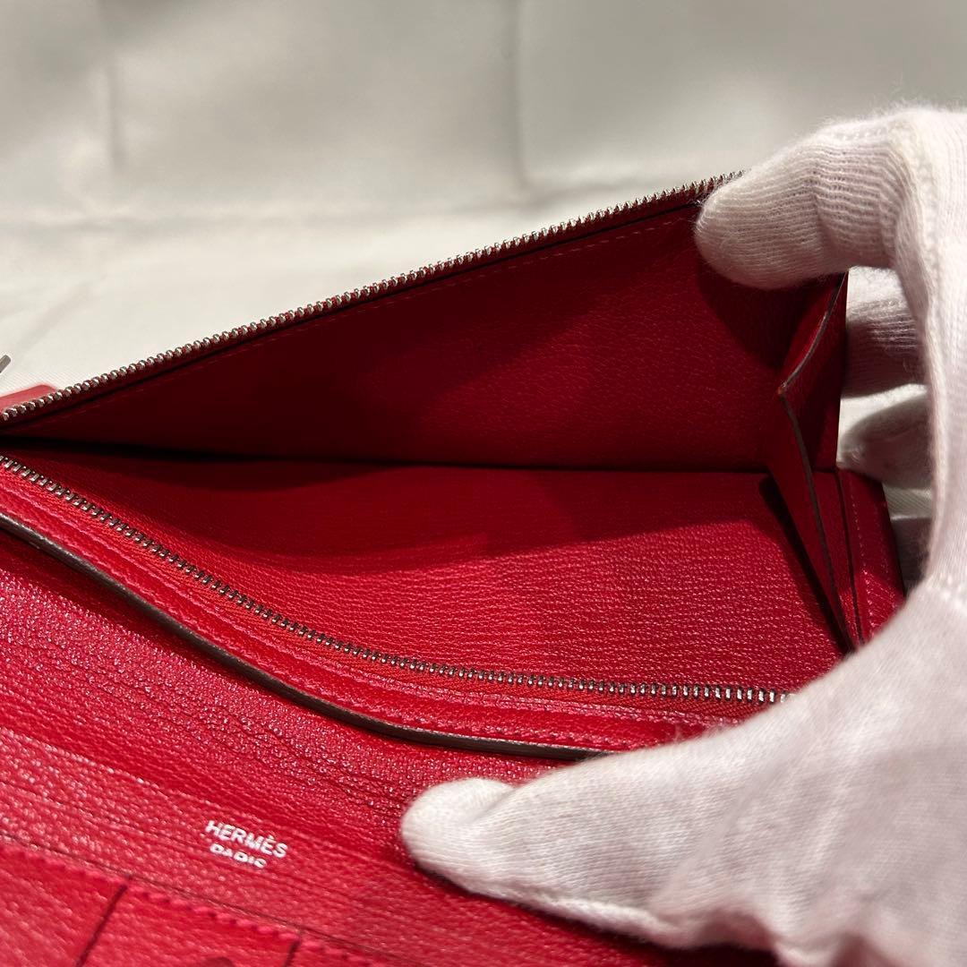 極美品 HERMES エルメス ベアンスフレ バイカラー シルバー金具 長財布