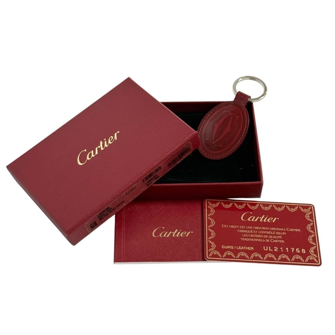 カルティエ メンズ レディース キーリング キーホルダー ダブルC 未