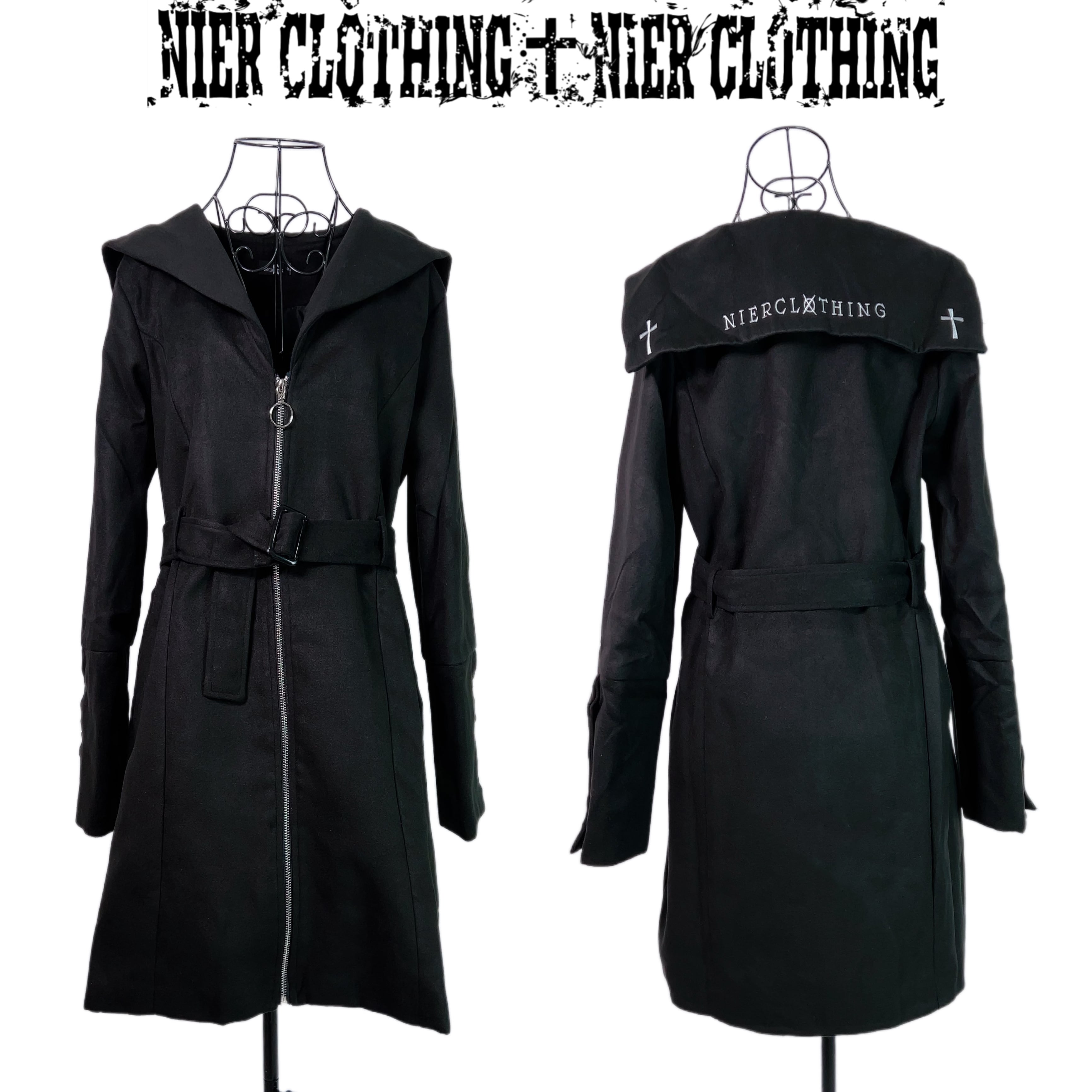 セーラー襟BLACK COAT【取り外し可能ベルト付き】 | NIER CLOTHING powered by BASE