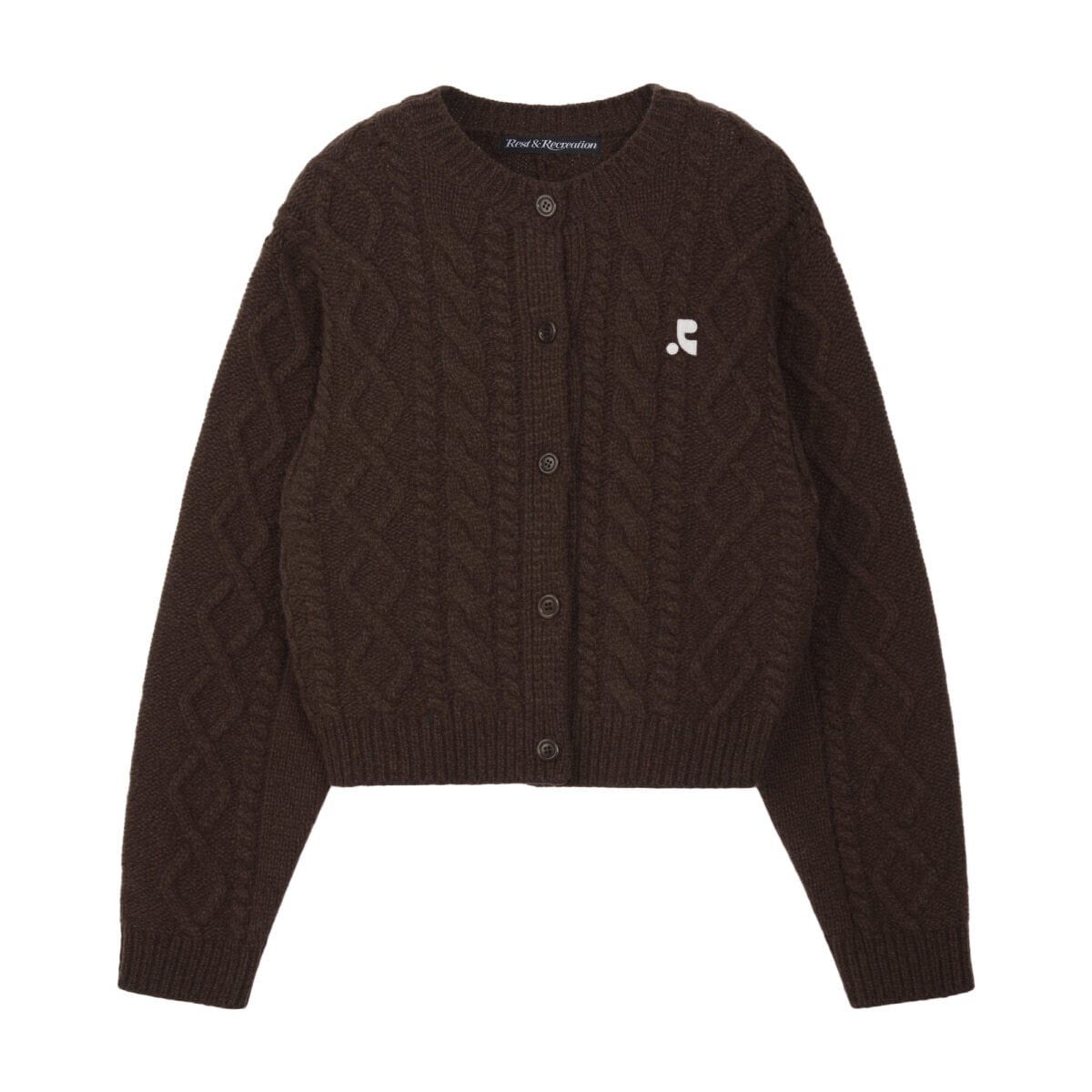 Rest & Recreation] WOOL FISHERMAN KNIT CARDIGAN - BROWN 正規韓国