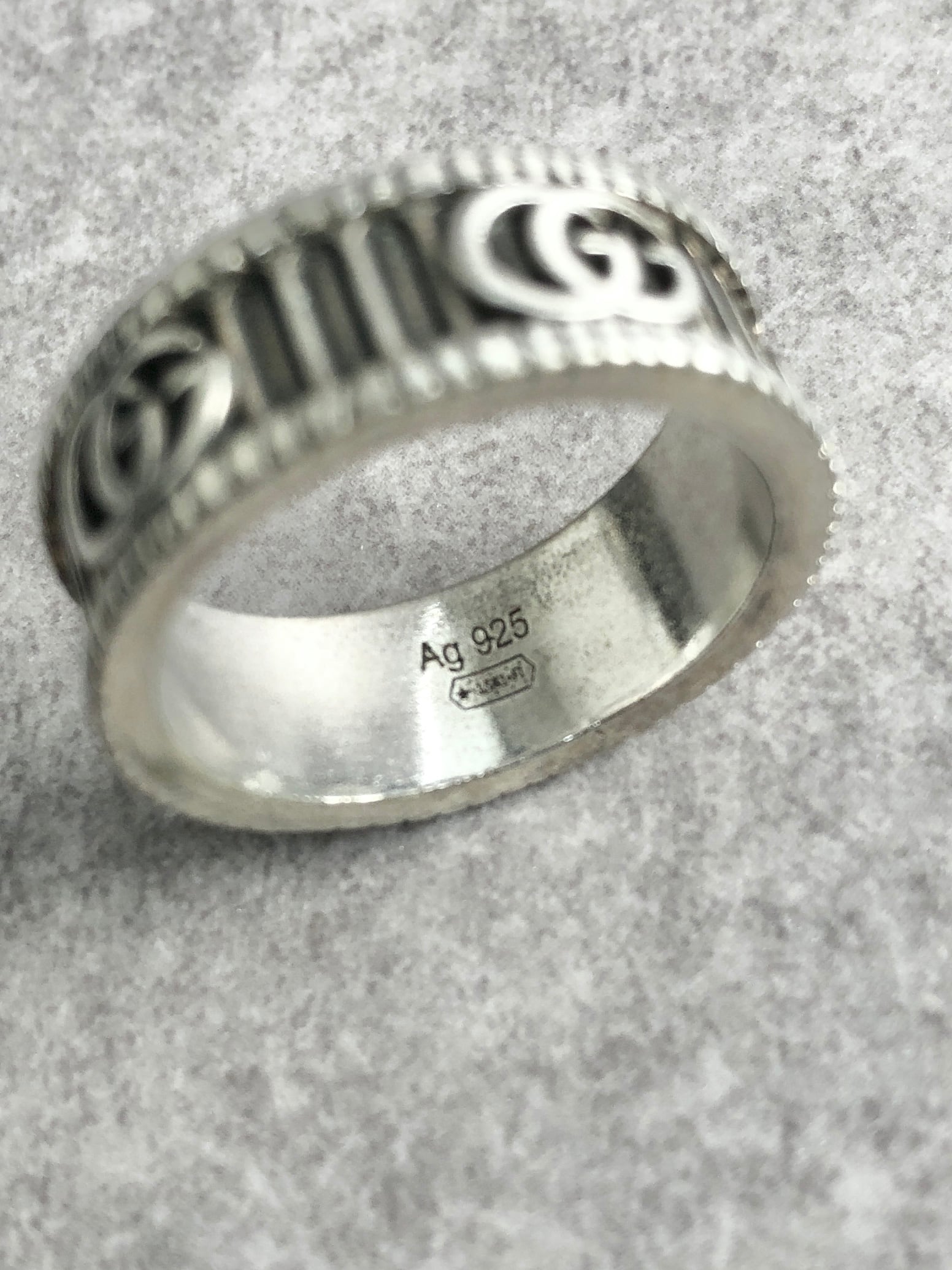 GUCCI グッチ 指輪 18号 シルバー ダブルG 925 リング vintage