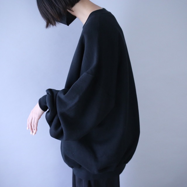 "刺繍×狼" XX over silhouette black sweat