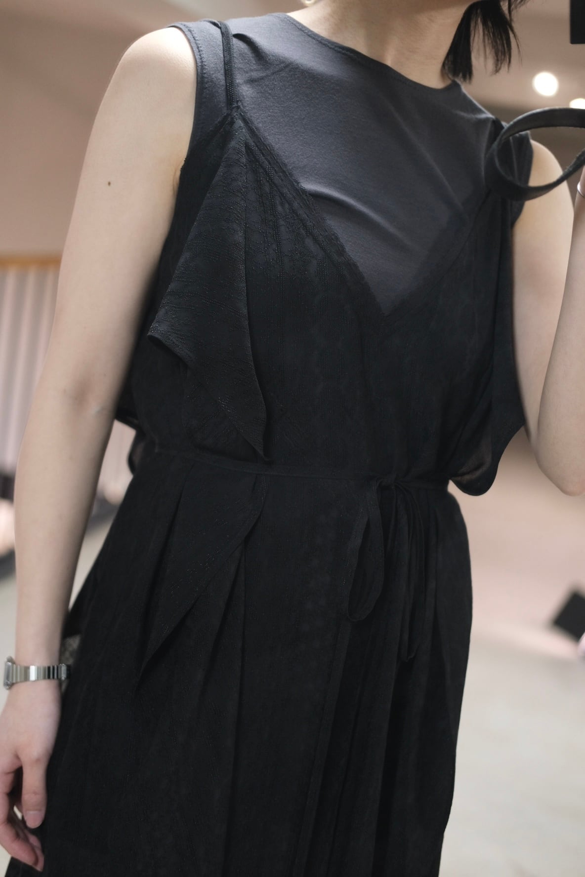 FETICO】LACE JACQUARD CAMI DRESS -Black- | loop
