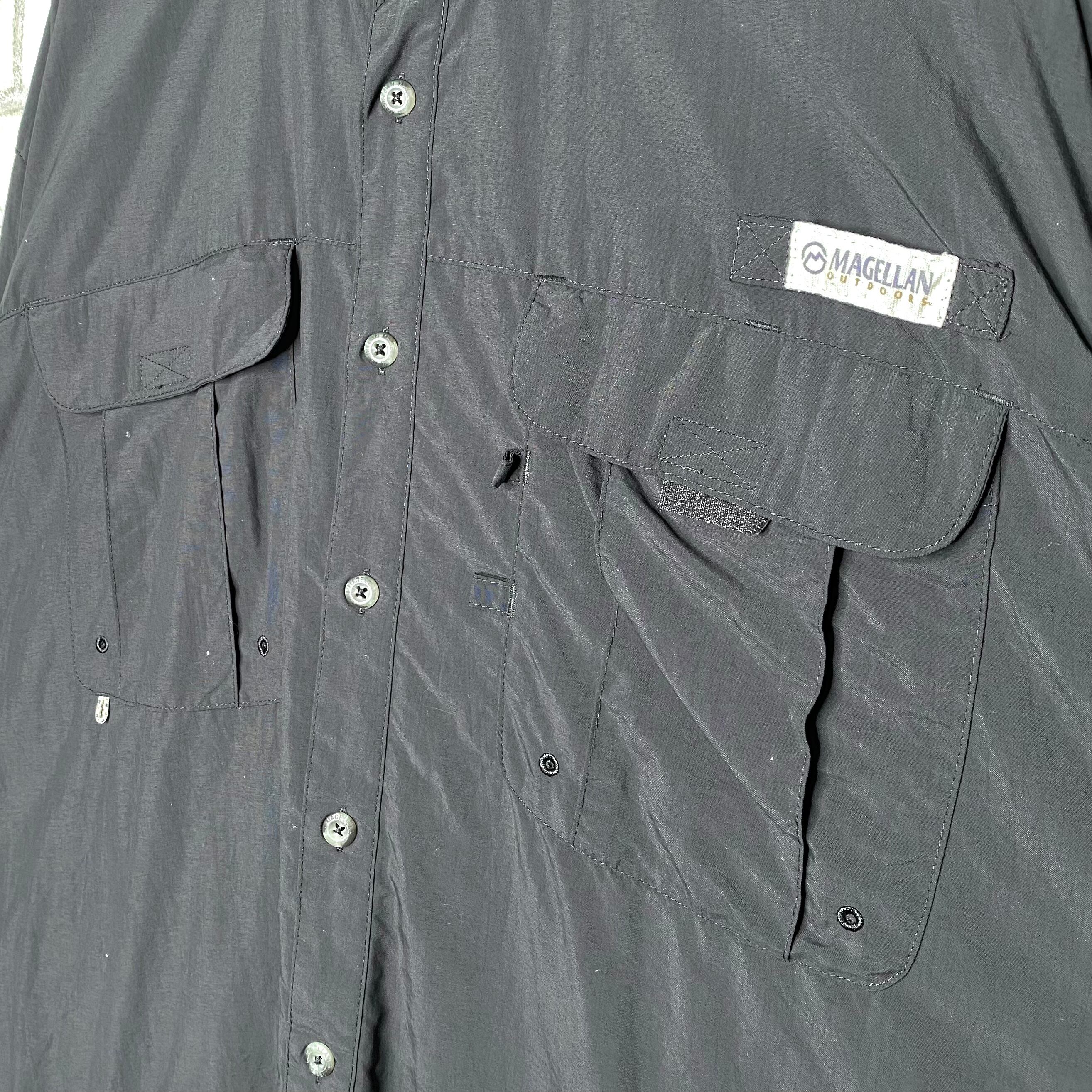8SM1 MAGELLAN フィッシングシャツ　グレー　XL 古着used MAGELLAN フィッシングシャツ L（XL相当）ポリエステル 状態良好