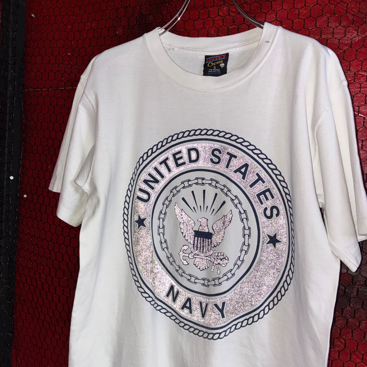 90s〜00s SOFFE US.NAVYリフレクター Tシャツ　ホワイト　ミリタリー