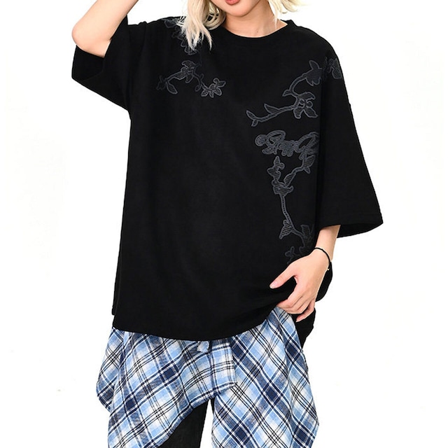 グラフィックアウトラインルーズシルエットTシャツ 2col R01692