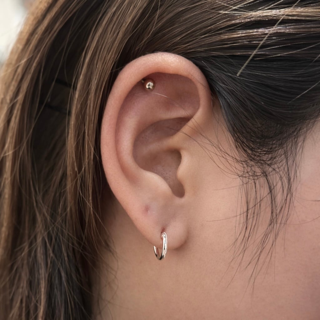 送料無料 シルバー925 フープピアス 両耳用 2個セット 18G 10mm