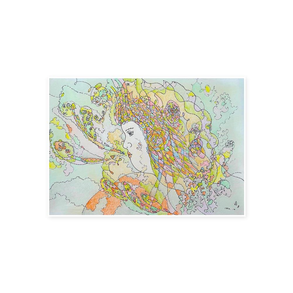 雨上がりの恵み ピアノ 原画 絵 絵画 イラスト 色鉛筆 水彩 創作