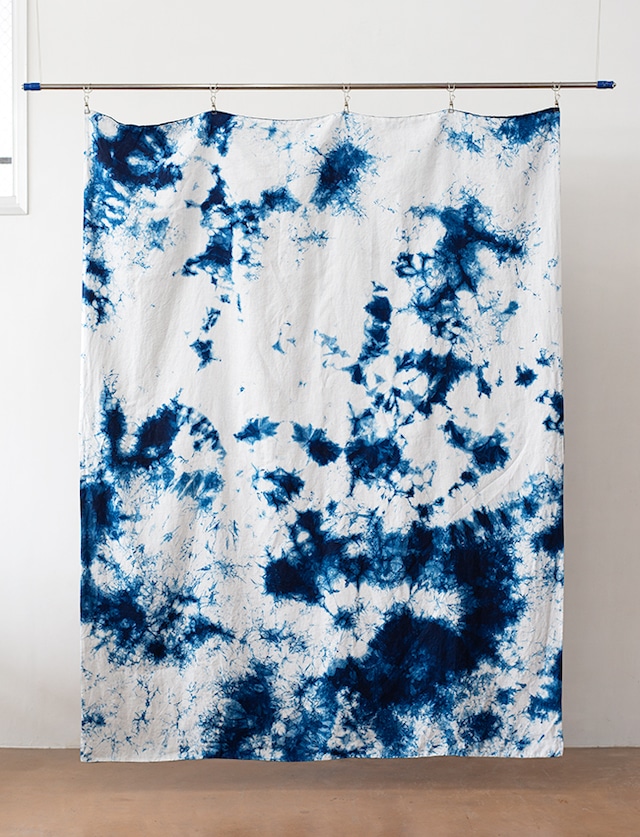 aulico : LINEN BLANKET / TIE DYE : NAVY / A