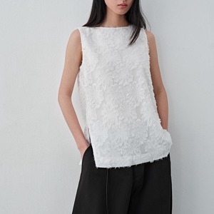 floral jacquard sleeveless blouse