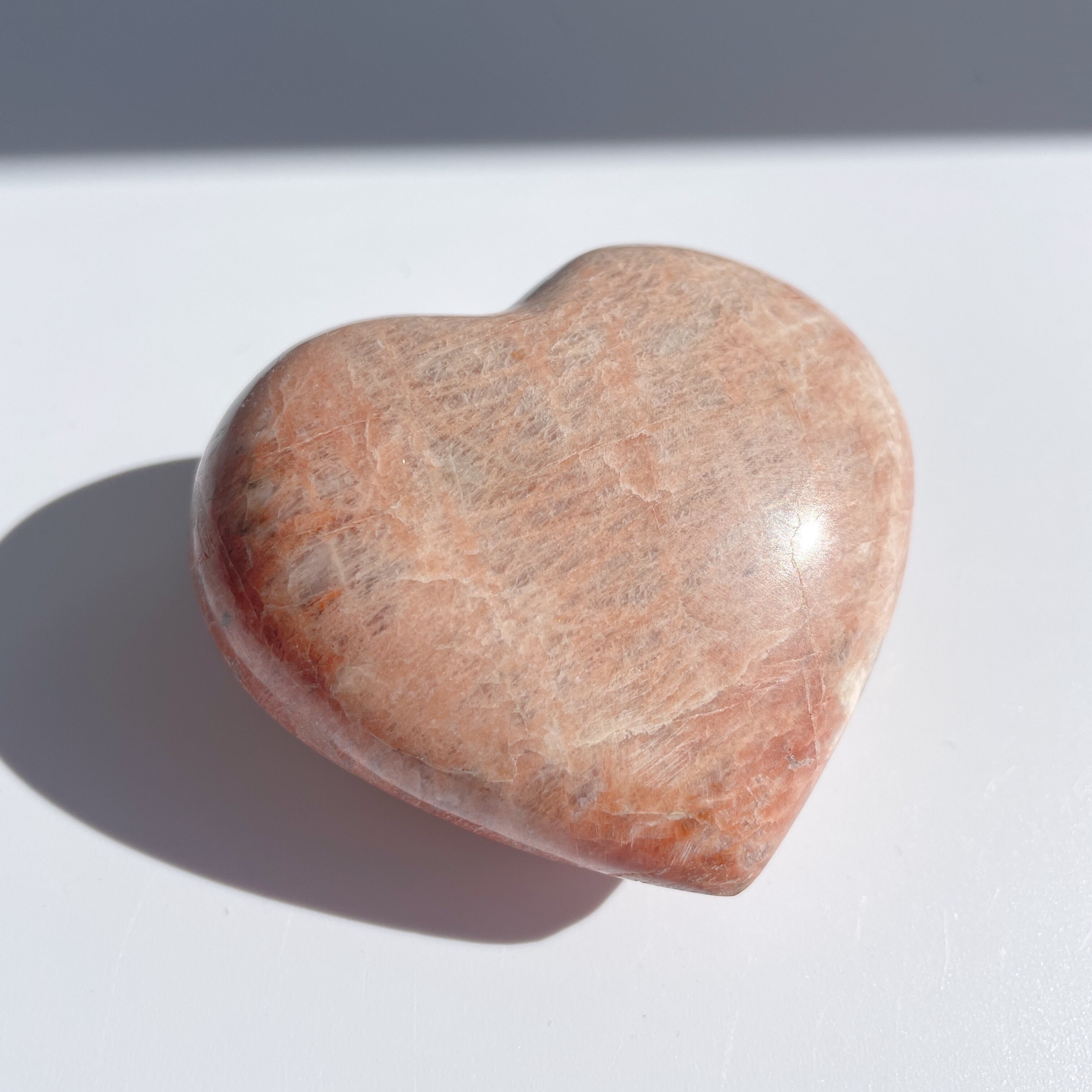 ピーチムーンストーン ハート02♡Peach Moon Stone♡天然石・パワーストーン