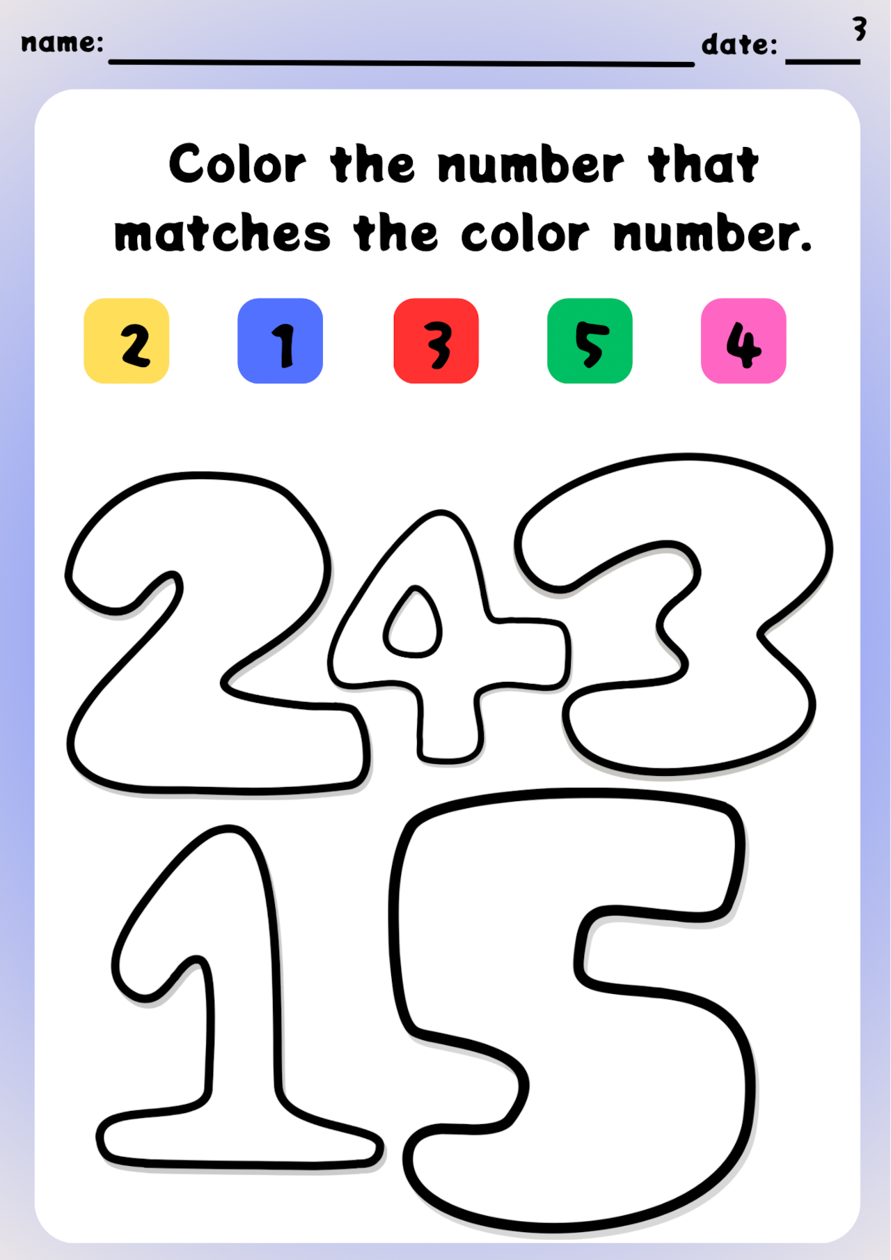 Same Numbers Image scribble worksheets 24 Color the same numbers 10sheets | couchbeans