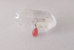 ∞インカローズ・ティアドロップ型ペンダントトップ