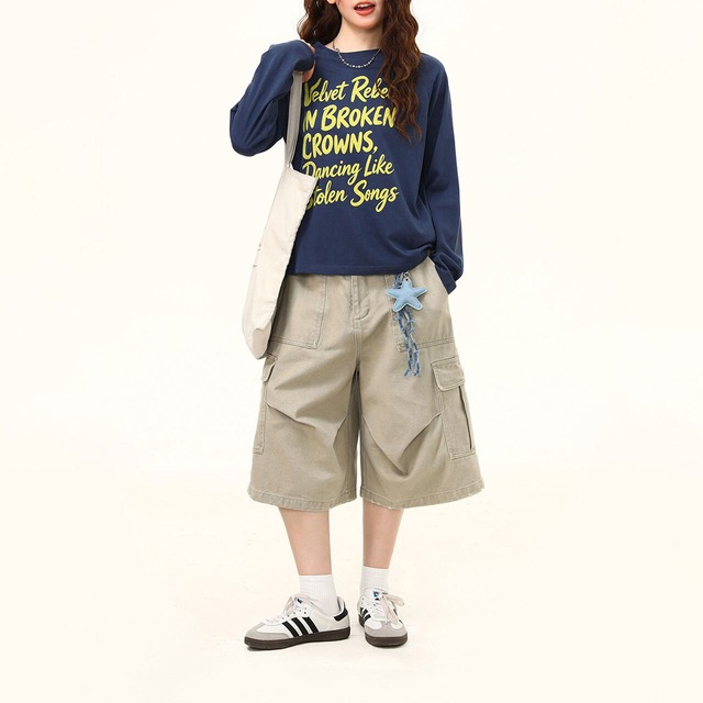 ビッグレタリンググラフィックロングスリーブTシャツ 2col   R02516